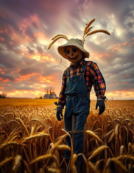 wheat field at dusk background