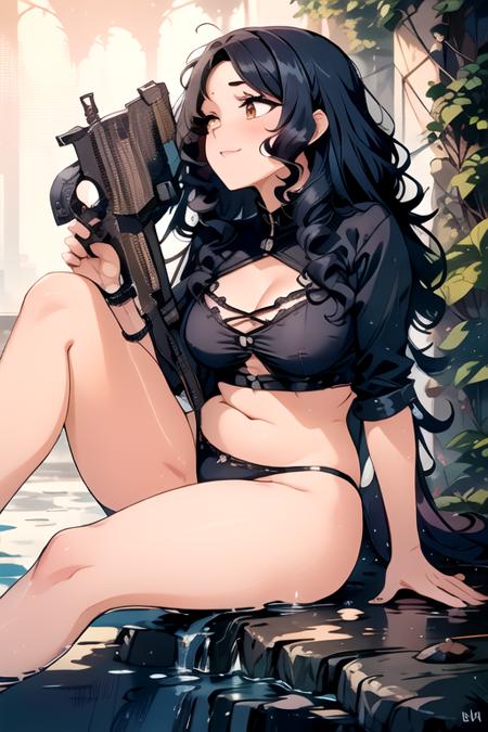 Sexy gun pose