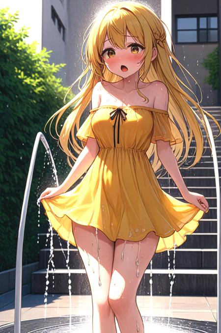 girl like splash pad / drinking fountain