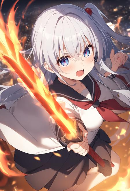 [SDXL&Pony] flaming sword / flame Sword / fiery sword / 炎の剣 / 火の剣 / フレイムソード