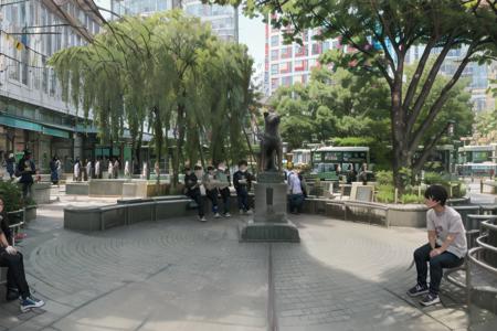 ハチ公前（渋谷） Bronze statue of Hachiko in front of Shibuya Station, TOKYO SD15