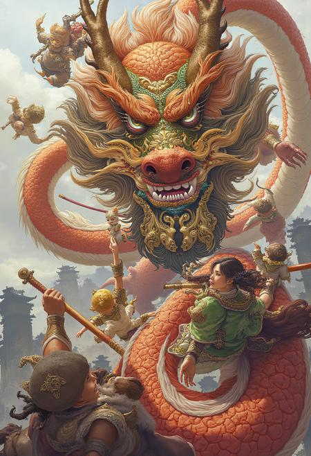 zhongfenghuaStyle_FLUX_ Lora | 厚涂笔触_FLUX版_ Lora