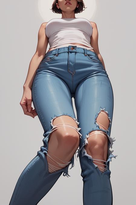 Knee Ripped Jeans | Clothing LoRA版本V1 (ID: 714933)