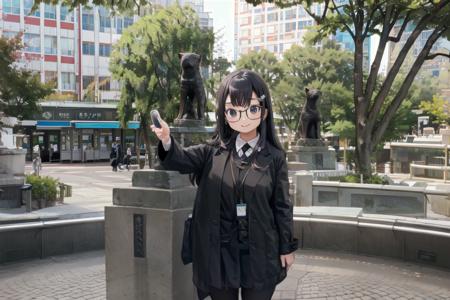 ハチ公前（渋谷） Bronze statue of Hachiko in front of Shibuya Station, TOKYO SD15