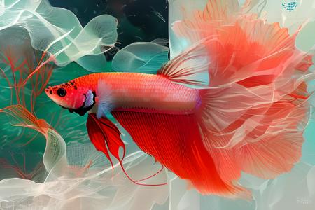 Graceful Betta: A Hyper-Realistic Digital Art Depiction