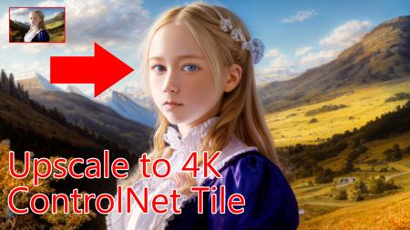 ComfyUI upscale4k with controlnet tile版本v1.0 (ID: 64826)