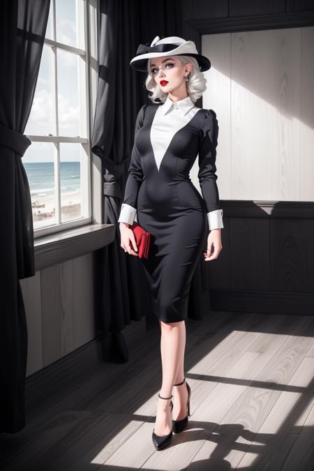 Monochrome Color Block Pencil Dress