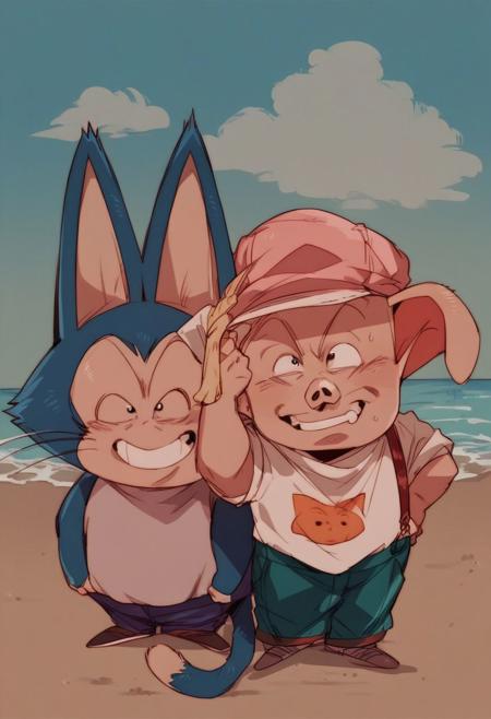 Oolong and Puar of Dragon Ball commision