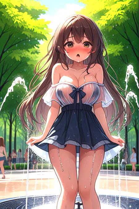 girl like splash pad / drinking fountain