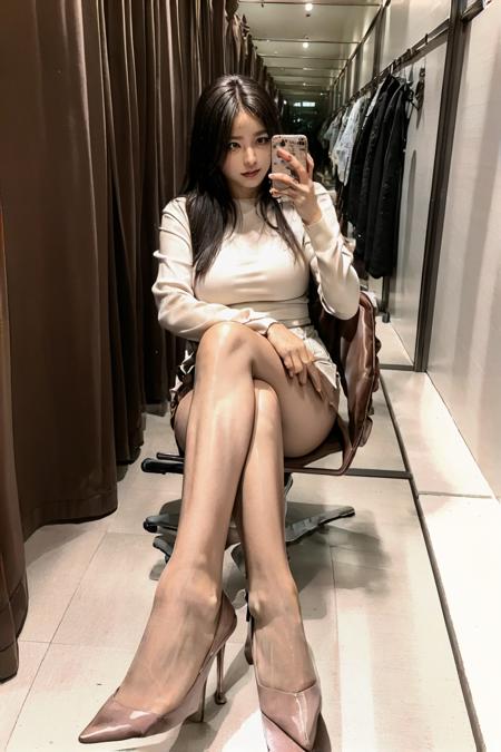 【Muggle Lora】Real Fitting room selfie 真实试衣间自拍