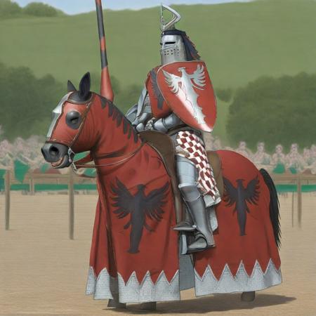 Riding horse with Caparison