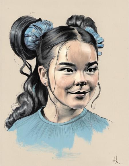 Portrait and animals sketches -  SDXL 1.0