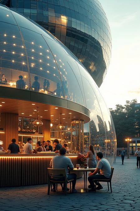 [sphere_glass_building]-lora_flux-Architecture