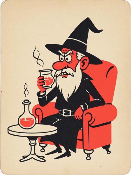 Wizard's Vintage Minimalism Cartoon