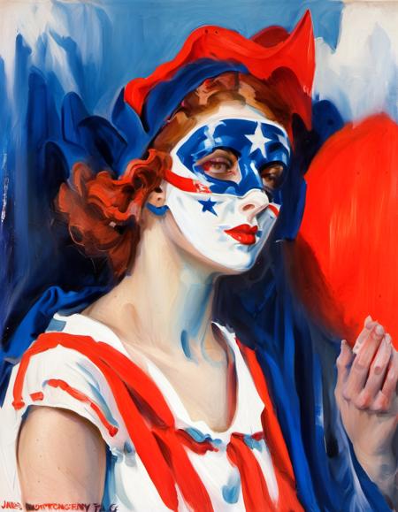 American Propaganda Painting - James Montgomery Flagg Style