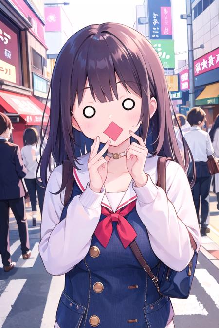 Comic expression : diamond shaped mouth 菱形の口