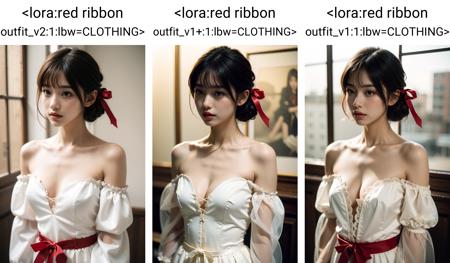 red ribbon outfit