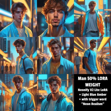 Neonify SDXL - Neon Realism + Cel Shading + Cartoonerize (5 Lora Levels)
