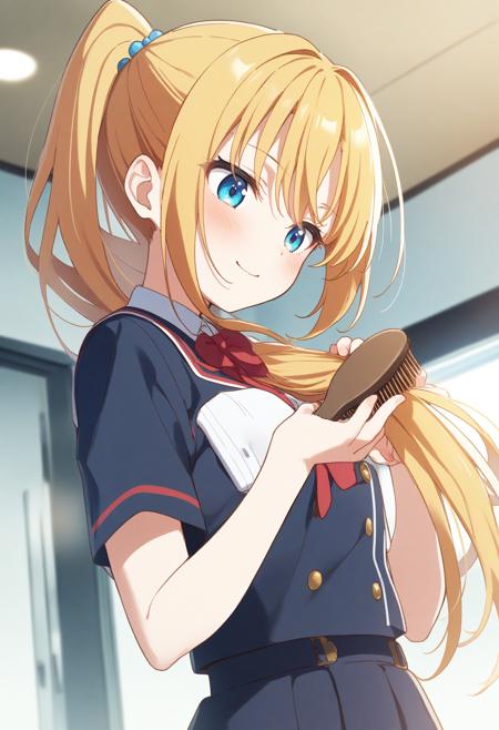[SDXL&Pony] brushing hair / brushing own hair / 髪を梳かす / ブラッシング