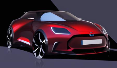 Car 2D Rendering (highly stylized) for Automotive design