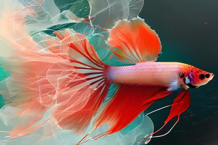 Graceful Betta: A Hyper-Realistic Digital Art Depiction