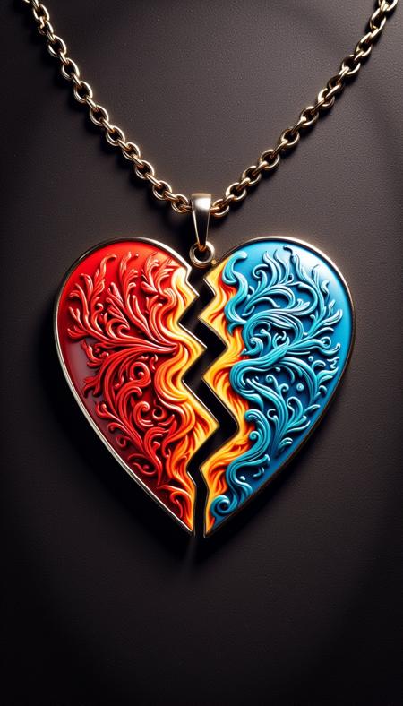 ? Split Heart Necklace Flux ? - Custom broken heart necklace