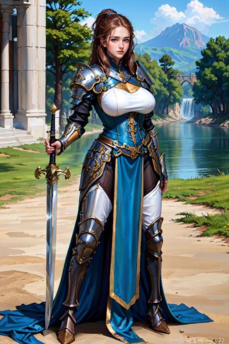 Female knight with holding a sword版本v1.0 (ID: 306866)