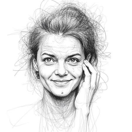 Pencil sketch portrait painting style with messy lines SD3.5&Flux版本F.1D (ID: 923506)