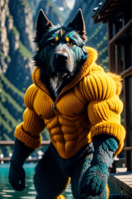 A Random Realistic Humanized Dog Character (realistic furry character)