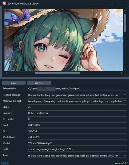 SD Image Metadata Viewer