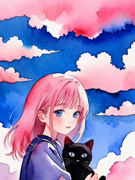 Retro watercolor figures