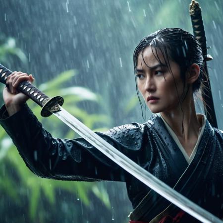 Female (Male) Samurai cinematic style XL + SD1.5