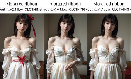red ribbon outfit