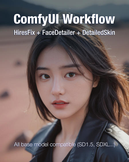 zyd232's Workflow - Hires Fix + Face Detailer + Detailed Skin版本SD_v1.0 (ID: 636796)