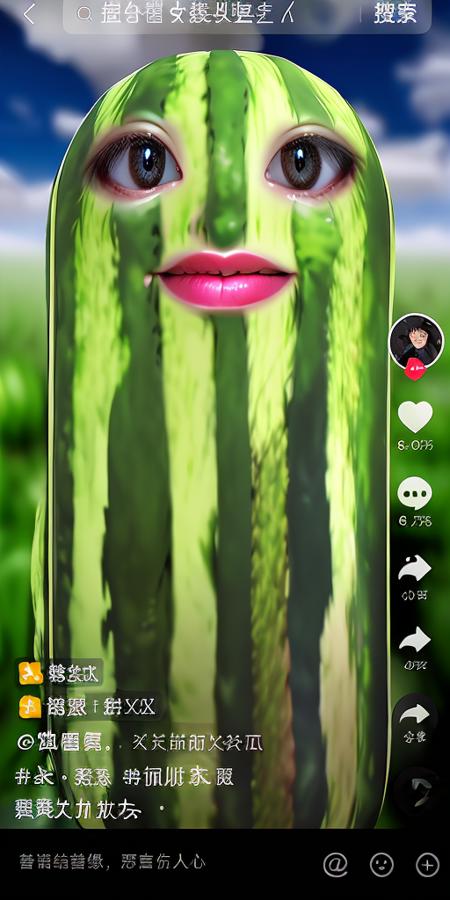 《家人们谁懂啊》西瓜条LoRA带抖音界面(Dinner_LoRA with a TikTok UI)
