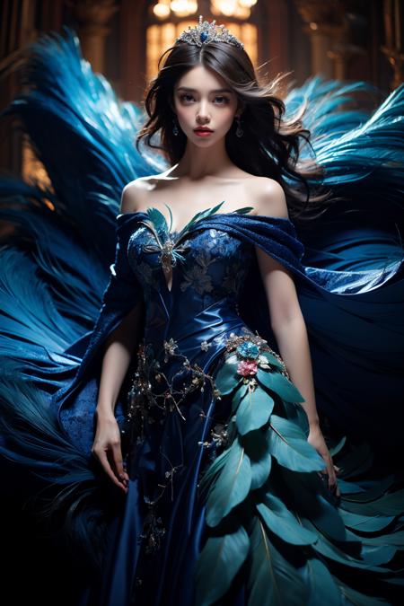 JAY - FEATHERS BLUE DRESS