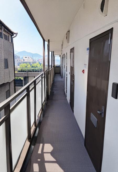 マンションの廊下 / apartment hallway SDXL