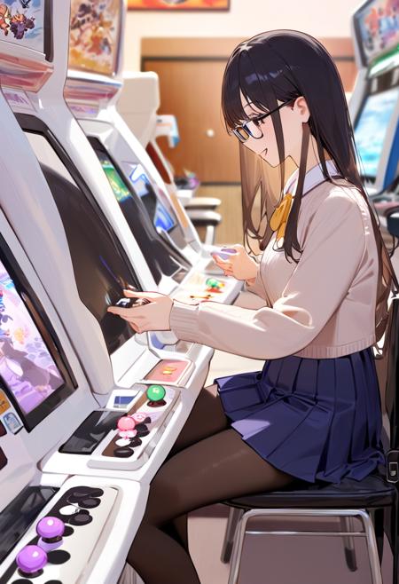 日本のゲームセンター（ビデオゲーム）SDXL