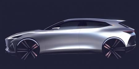 Car 2D Rendering (neutral) for Automotive design