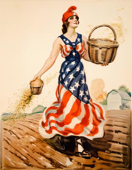 American Propaganda Painting - James Montgomery Flagg Style