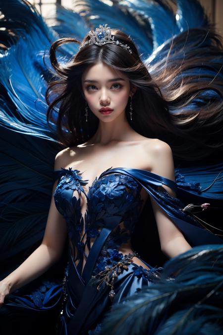 JAY - FEATHERS BLUE DRESS