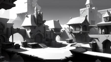 Whitebox Style SDXL - Environment & Level Design Concept Art Game Dev Tool
