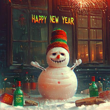 Horror Snowman Happy New Year! [SDXL]