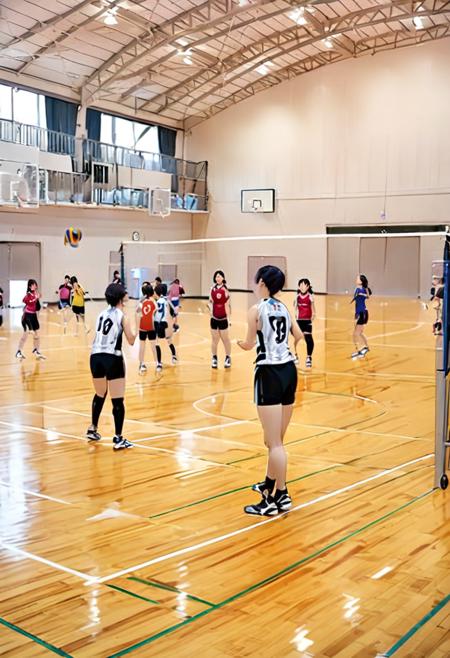 体育館 Japanese school gymnasium SDXL