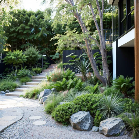 The back garden of the villa