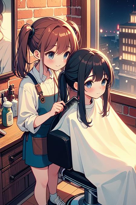 girl like retro barbershop