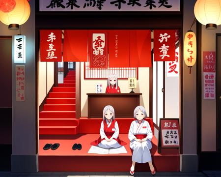 the restaurant of many orders with red stairs