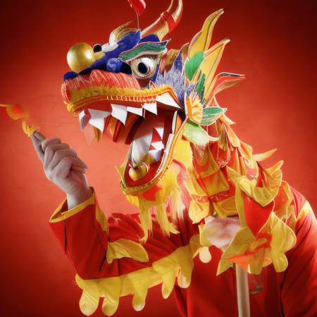 Dragon dance, a traditional Chinese cloth dragon