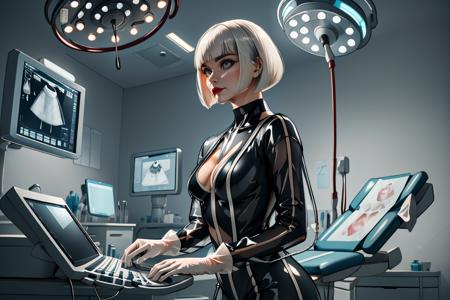 Doctor Latex Ultrasound Exam