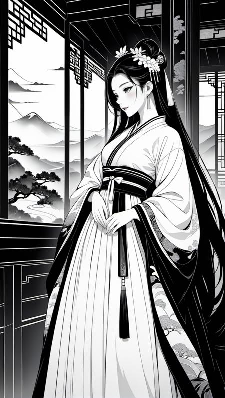 fresh ideas@Line drawing Hanfu beauty